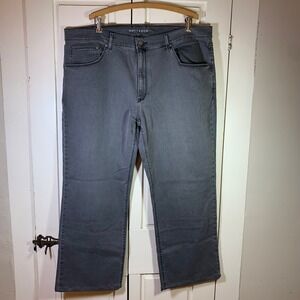 Mott & Bow Mens Stone Grey Straight Leg‎ Stretch Denim Jeans 42x28 Hemmed READ